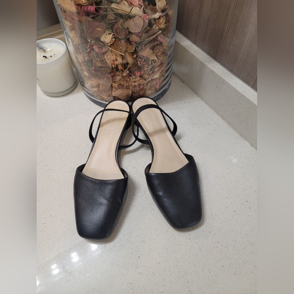 Everlane Black Square-Toe Flats